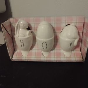 Rae Dunn "HOP" Bunnies in eggs